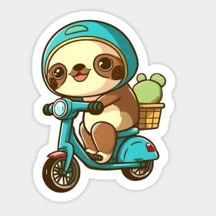 Adorable Sloth riding a motorbike Sticker